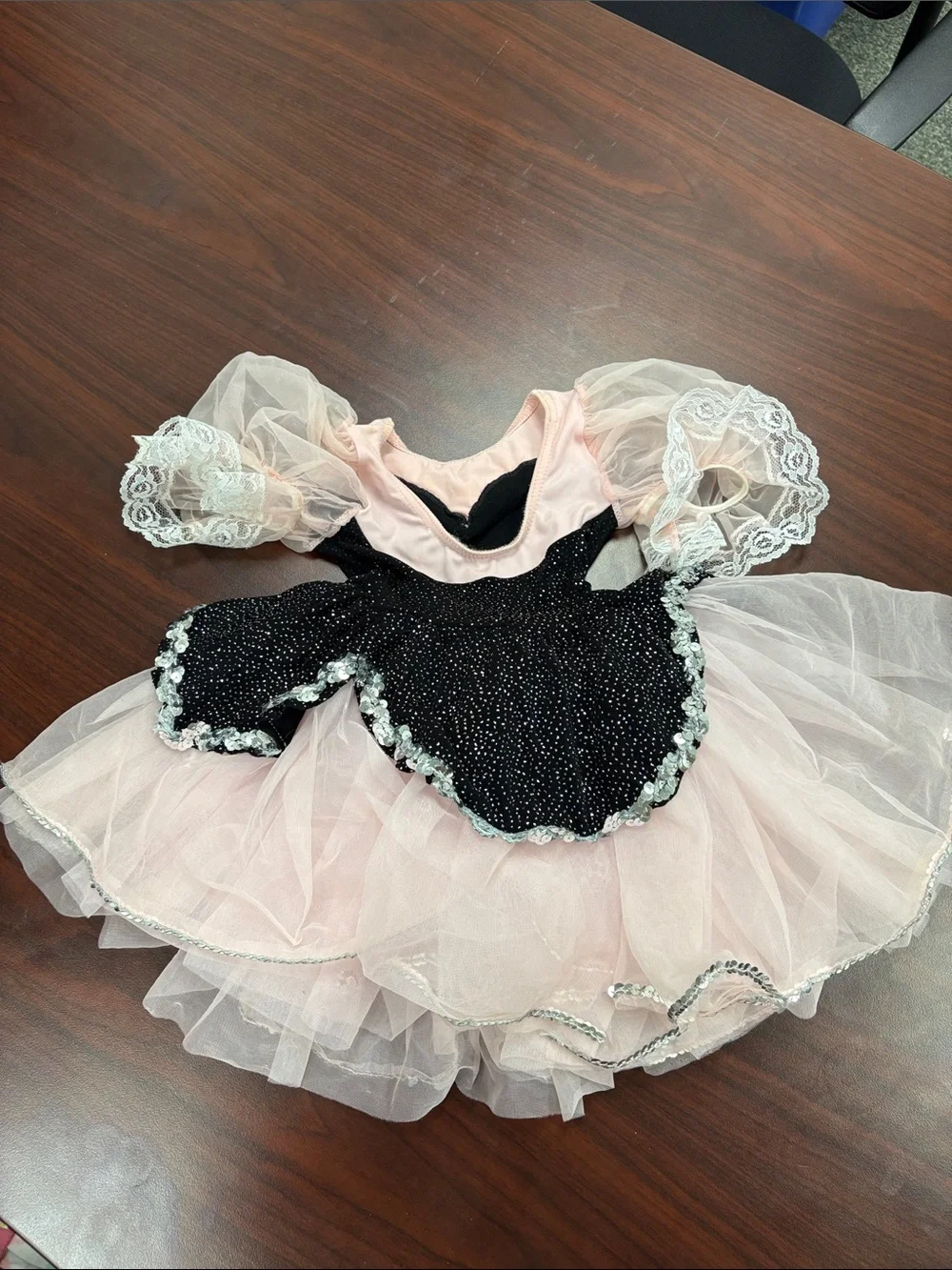 Pink and Black Tulle Ballet Costume Dress for Kids